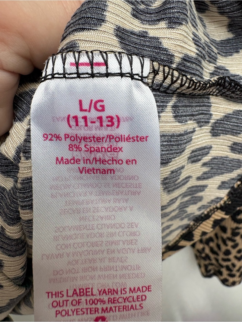 No Boundaries Leopard-Print Long Sleeve Top in Tan and Black - Picture 3 of 3